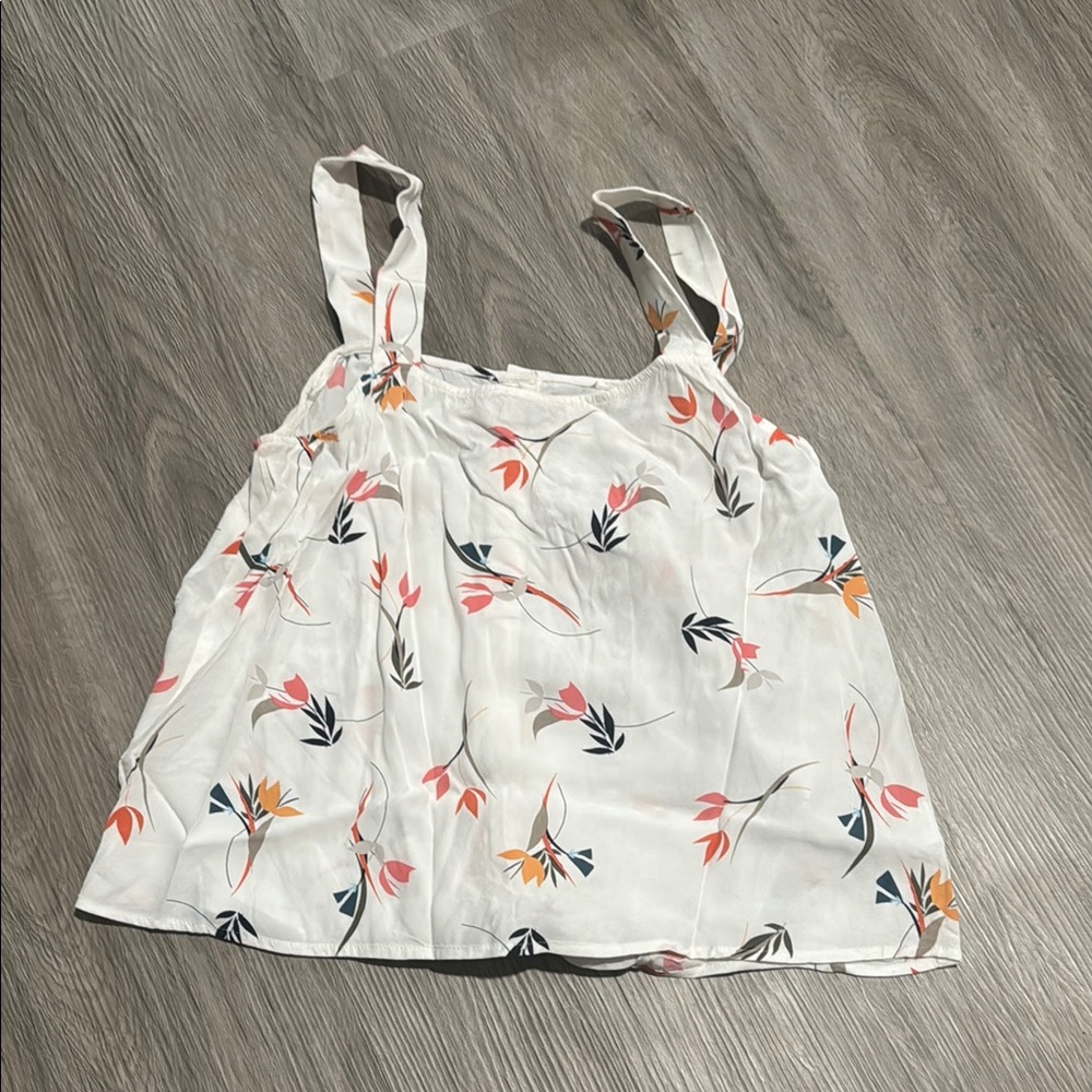 LOFT Floral White Sleeveless Top - Picture 2 of 2
